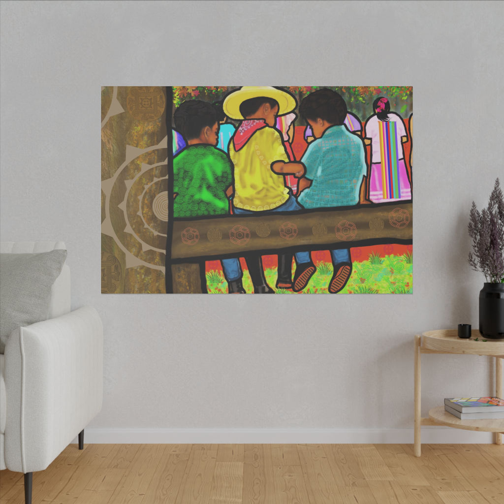 Future Stomp Dance Leaders at Muscogee Ribbon Dance Canvas Print