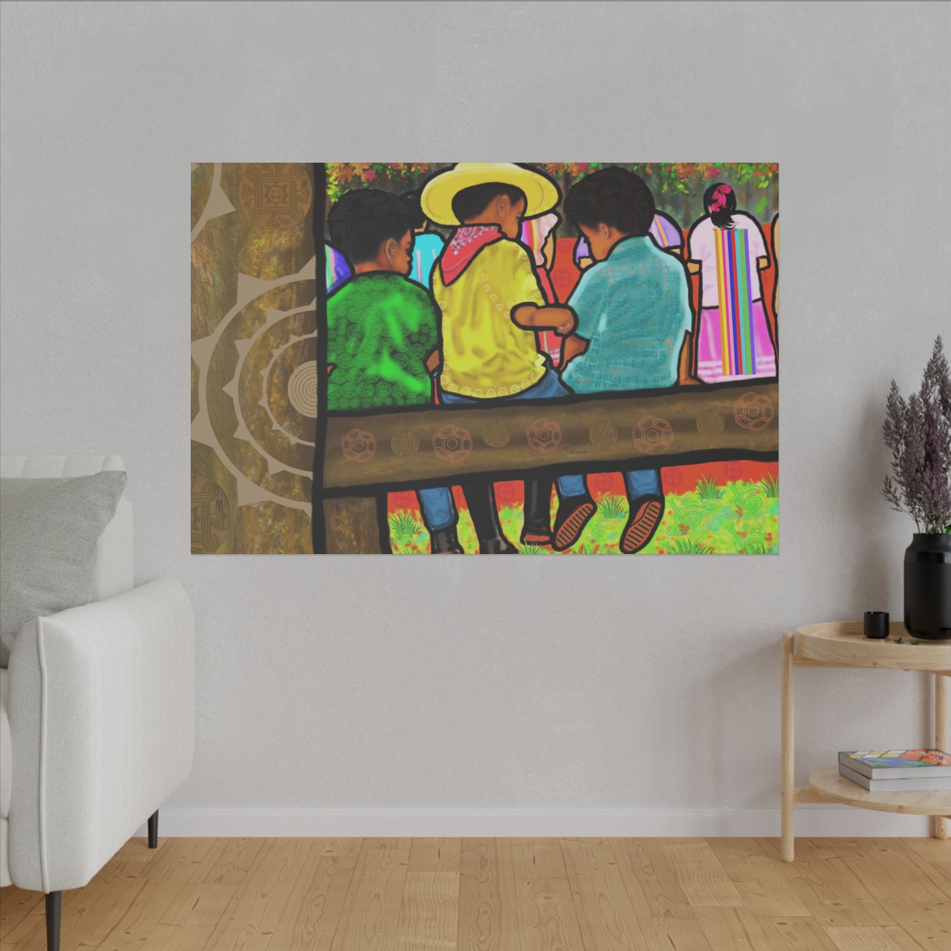 Future Stomp Dance Leaders at Muscogee Ribbon Dance Canvas Print