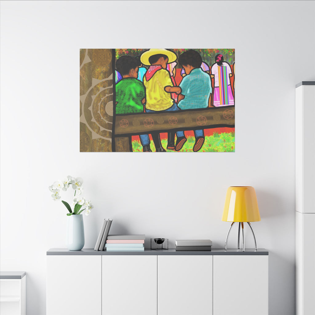 Future Stomp Dance Leaders at Muscogee Ribbon Dance Canvas Print