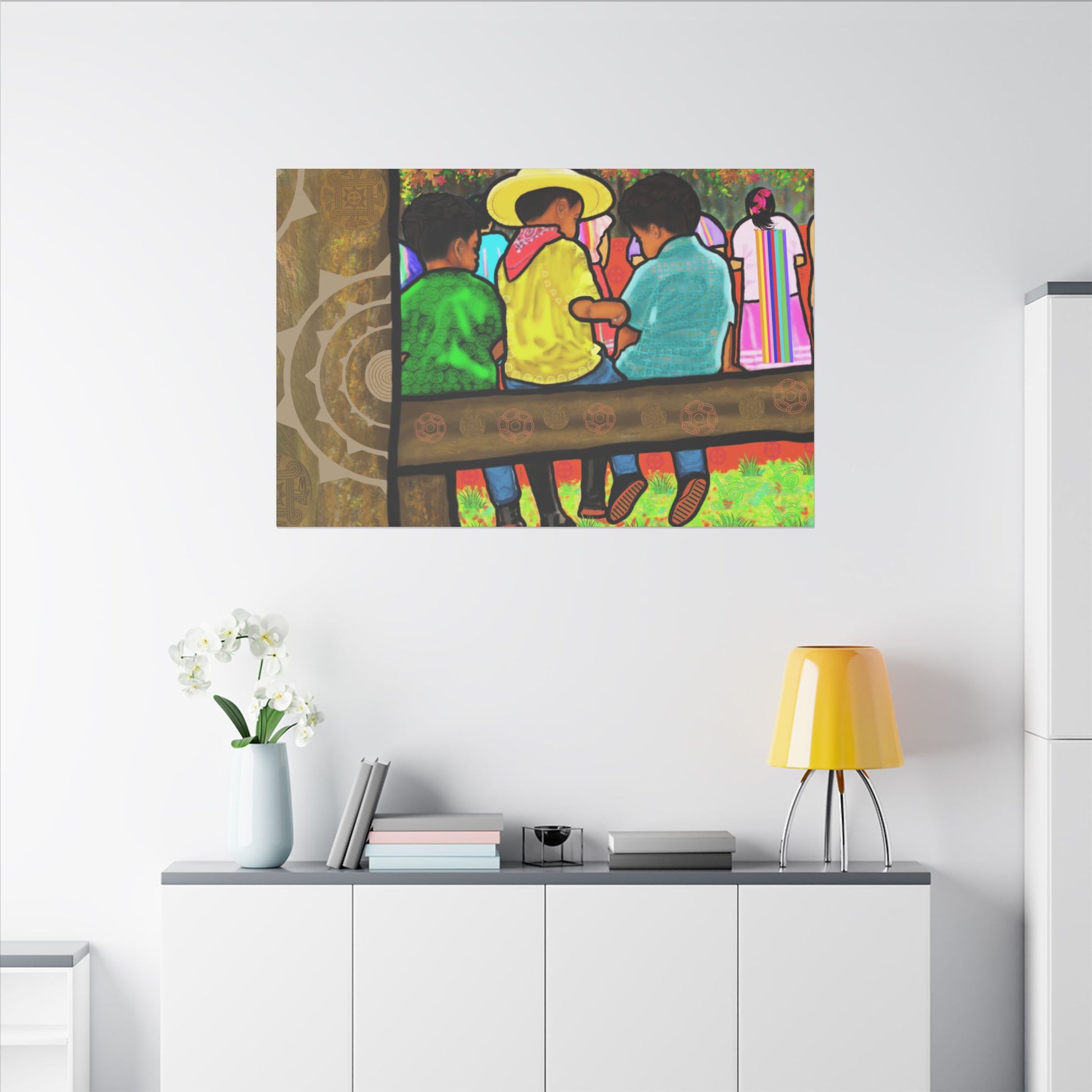 Future Stomp Dance Leaders at Muscogee Ribbon Dance Canvas Print