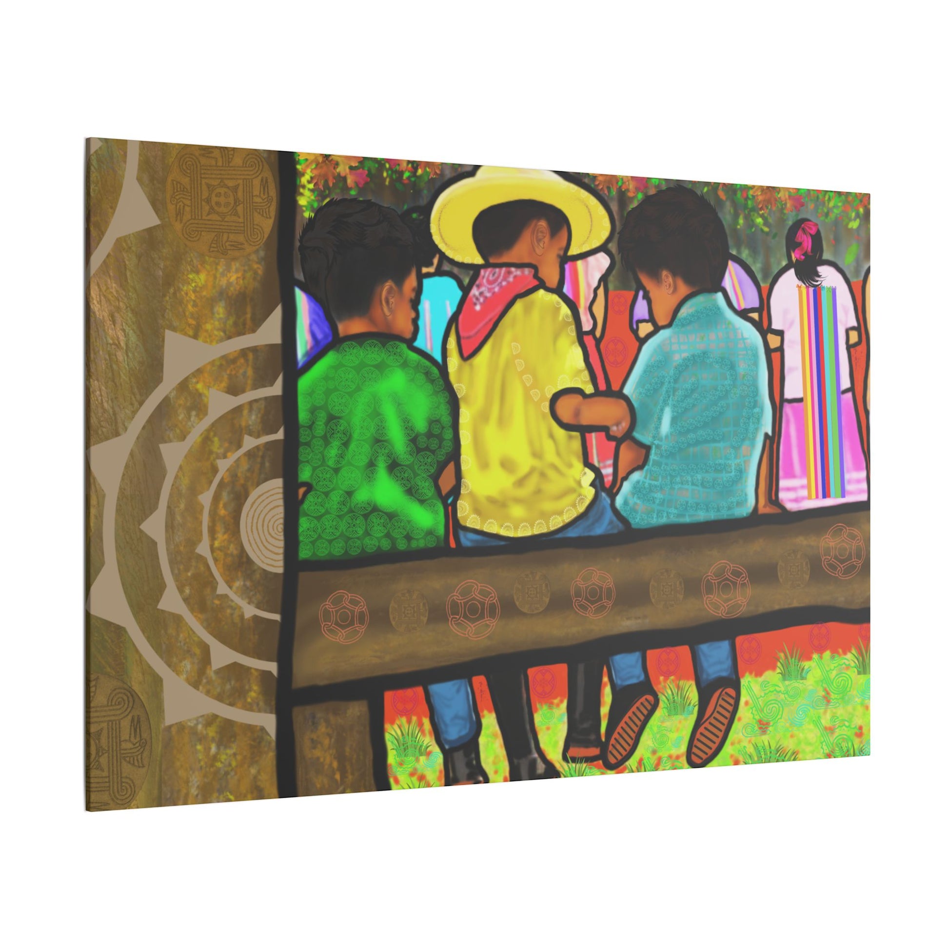 Future Stomp Dance Leaders at Muscogee Ribbon Dance Canvas Print