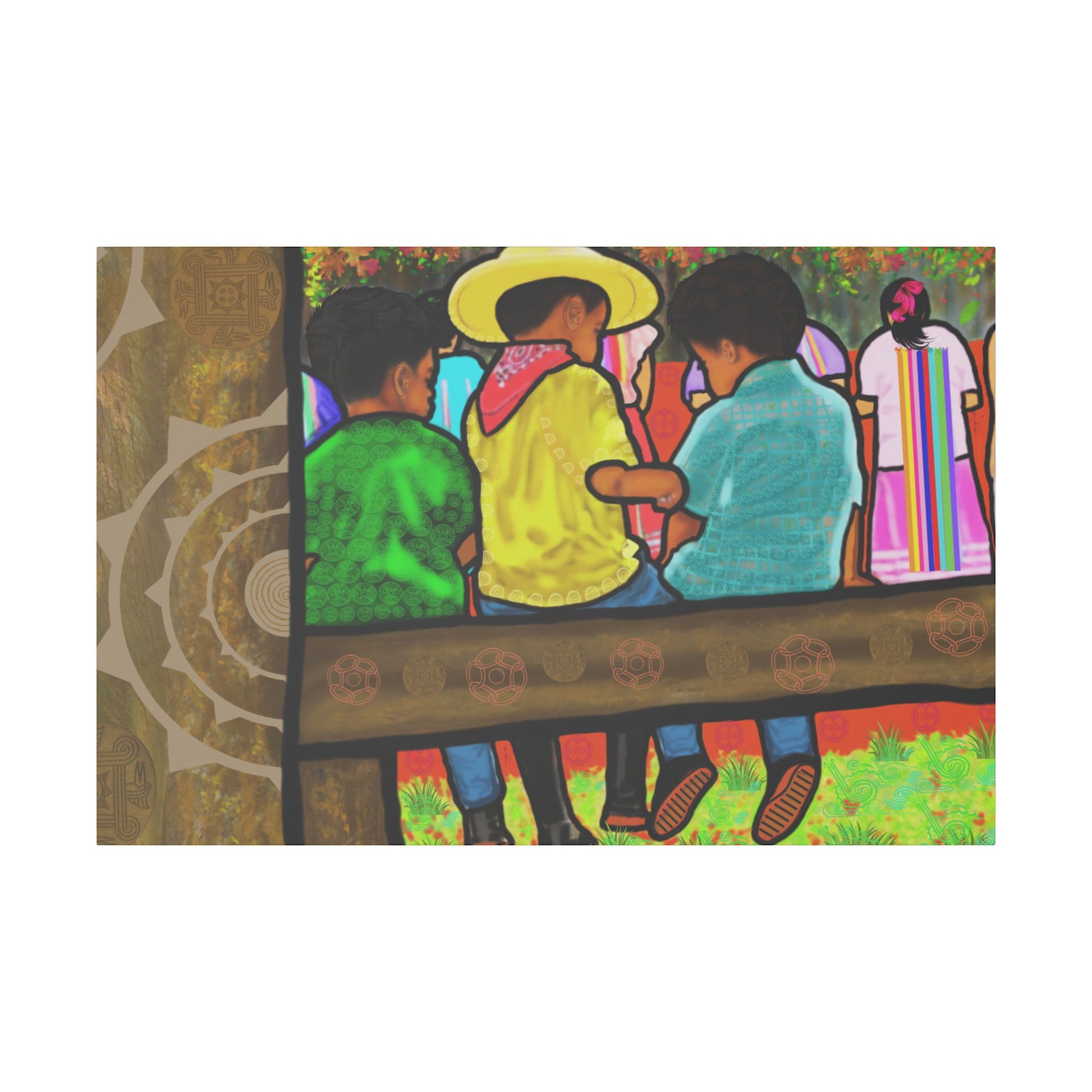 Future Stomp Dance Leaders at Muscogee Ribbon Dance Canvas Print